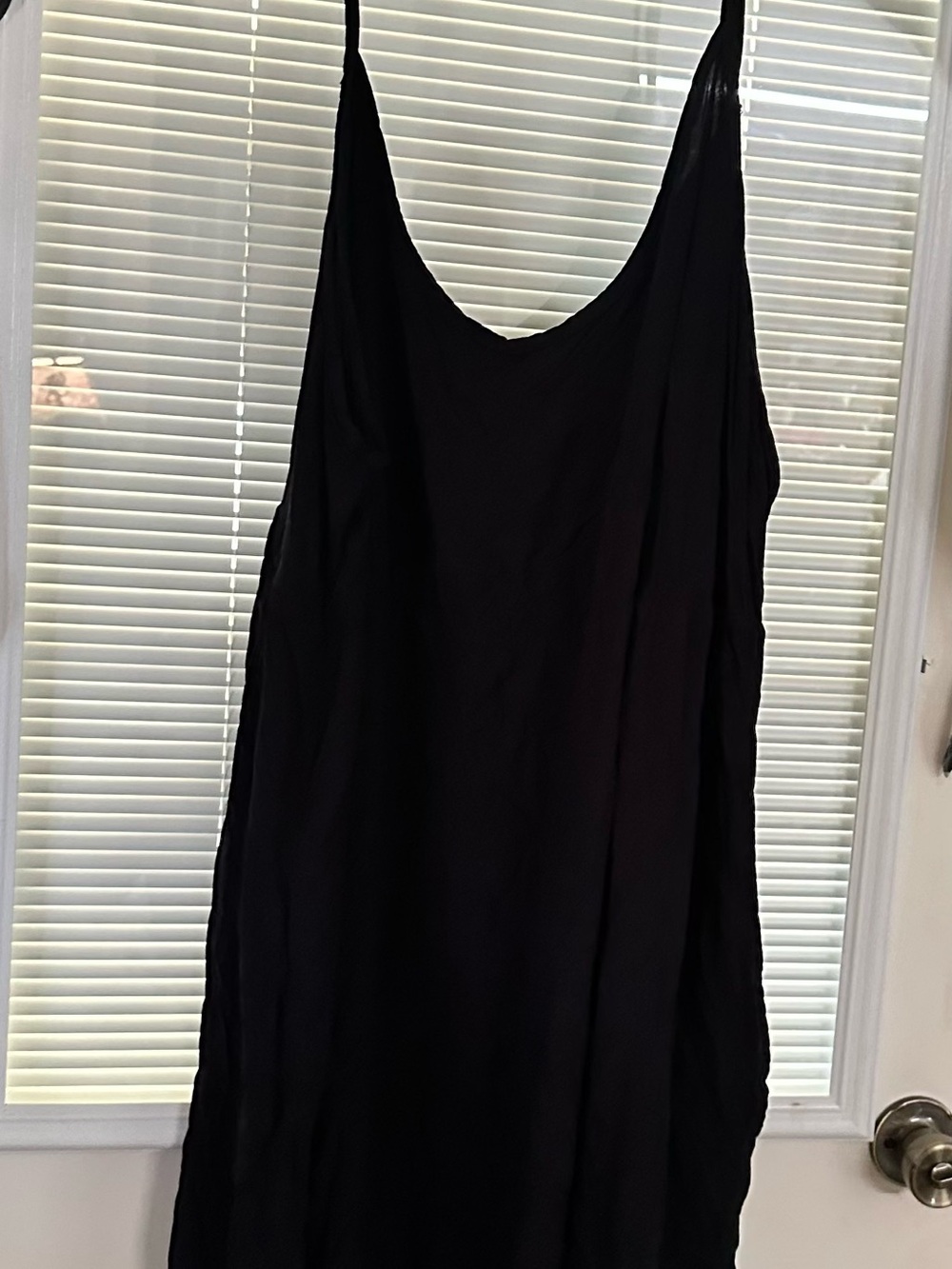 wild fable Black Strapless Slip Dress with Thin Straps